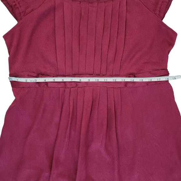 Motherhood Maternity cap sleeve tie waist dress red burgundy large - Picture 4 of 8